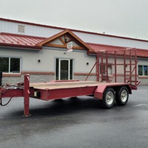 16' Red Deckover Trailer Rental – 10,000 lbs Capacity
