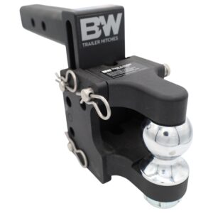 B&W Adjustable Duplex Pintle Hitch – 8 Ton Hook, 5 Ton 2 5/16" Ball, 2" Shank