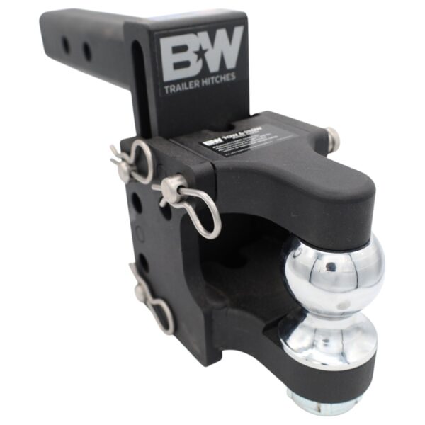 B&W Adjustable Duplex Pintle Hitch – 8 Ton Hook, 5 Ton 2 5/16" Ball, 2" Shank