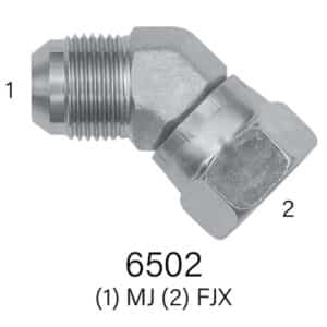 Series 6502 45° Street Elbow MJIC to FJX Hydraulic Adapter, Sizes #4-#24