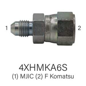 Series 4XHMKA6S MJIC to F Komatsu Hydraulic Adapter, Size #4