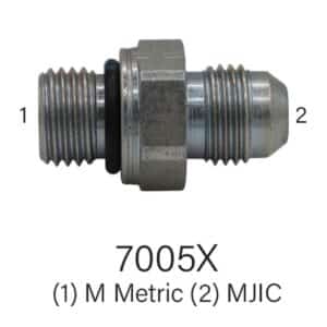 Series 7005X Metric 10mm-18mm to MJIC #4-#8 Hydraulic Fitting