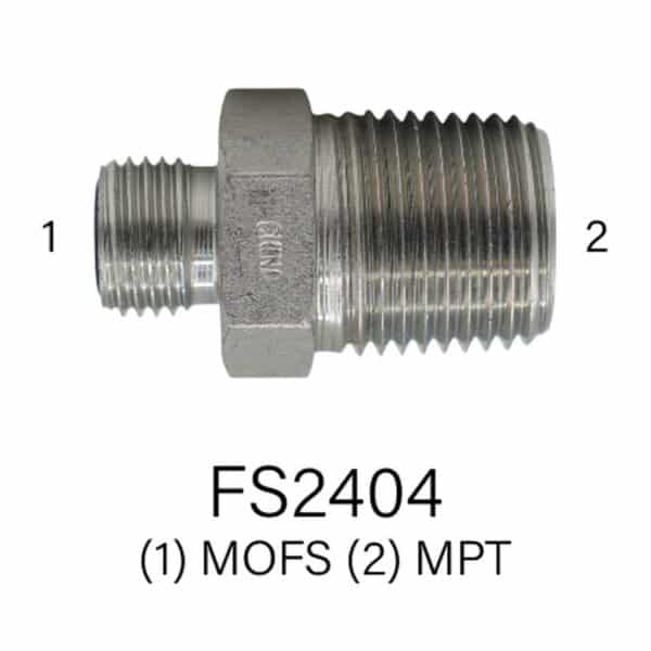 Series FS2404 Hydraulic Adapter, MOFS to MPT, Sizes #4 - #16