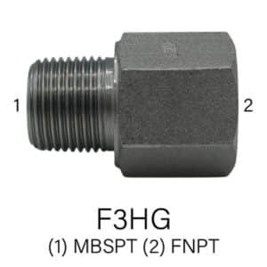 Series F3HG MBSPT to FPT Hydraulic Adapter, Size #4 - #12