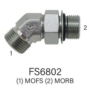 Series FS6802 Hydraulic 45° Elbow, MOFS to MORB, Sizes #4 - #12