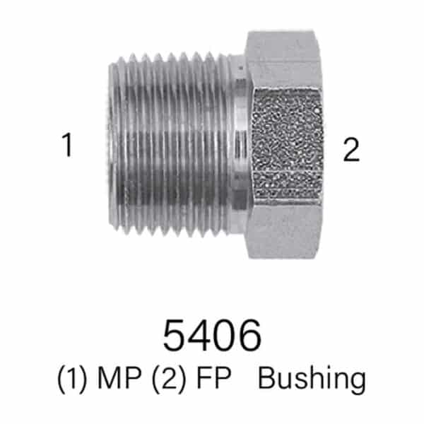 Series 5406 MPT to FPT Hydraulic Bushing, Sizes #16 - #24