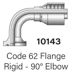 Parker Series 10143 Code 62 Flange 90° Elbow Hydraulic Fitting, Size #4-#32
