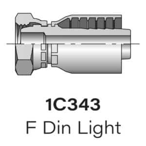 Parker Series 1C343 Female DIN Metric Light Tube Hydraulic Fitting, Size 6mm - 28mm