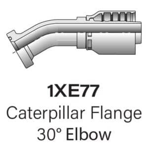 Parker Series 1XE77 Caterpillar Flange 30° Elbow, Size #12-#20