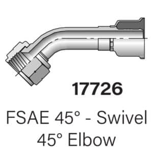Parker Series 17726 F SAE 45° Elbow, Size #6