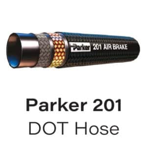 Parker 201 Hose for Air, Oil, Diesel Fuel, and Antifreeze – Reinforced Transportation Hose, DOT FMVSS 106 AIR BRAKE