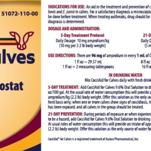 CocciAid for Calves (amprolium) 9.6% Coccidiostat Oral Solution