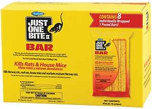 JUST ONE BITE II 16oz Bar, Mice Bait, 8pk