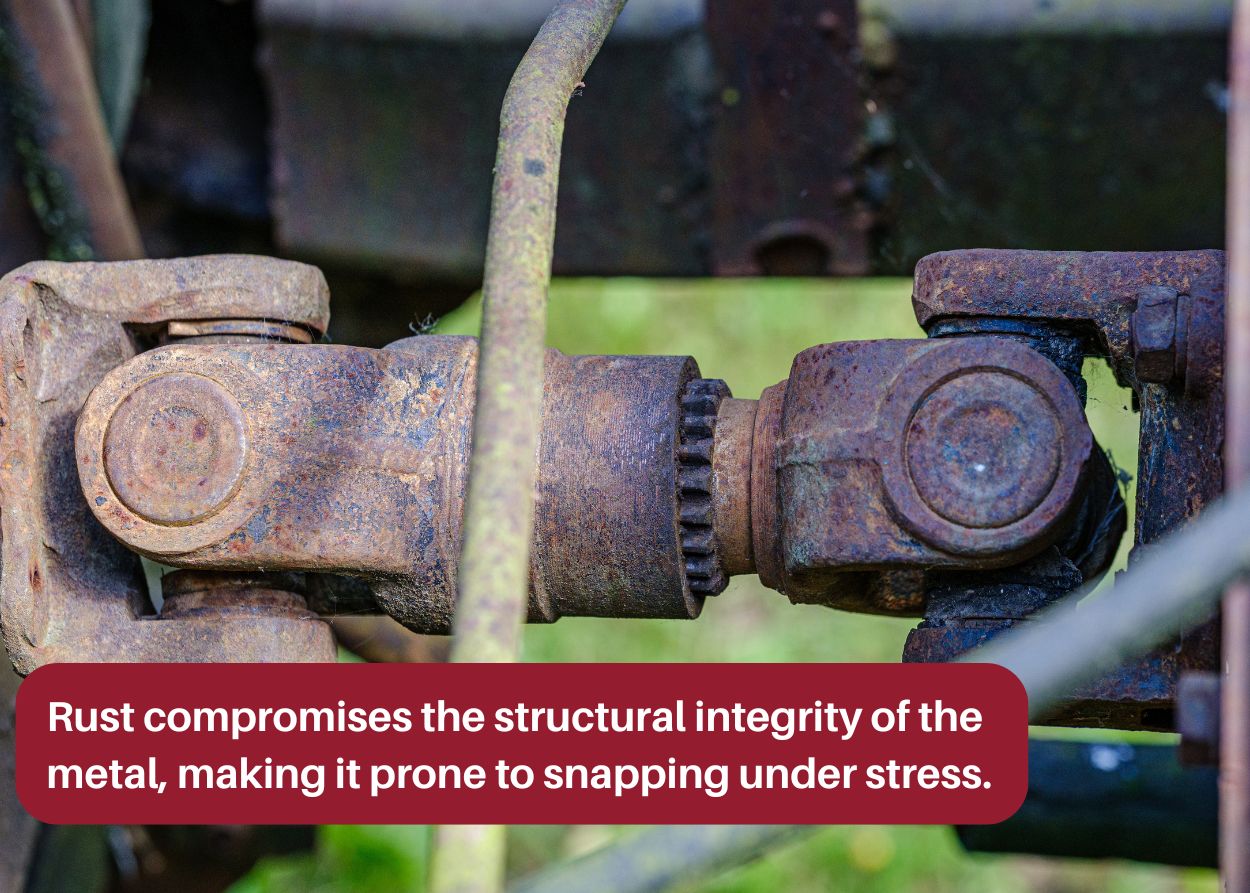 PTO Shaft Replacement Indicators Rust compromises the structural integrity of the metal, making it prone to snapping under stress.