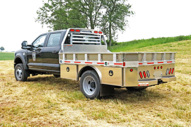 2024 Ford F550 with a Martin Skirted Flatbed